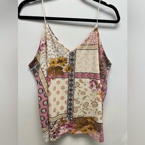 4 for $25 🍒 Maurices Patchwork Floral Cami in Pink and Cream Size XL